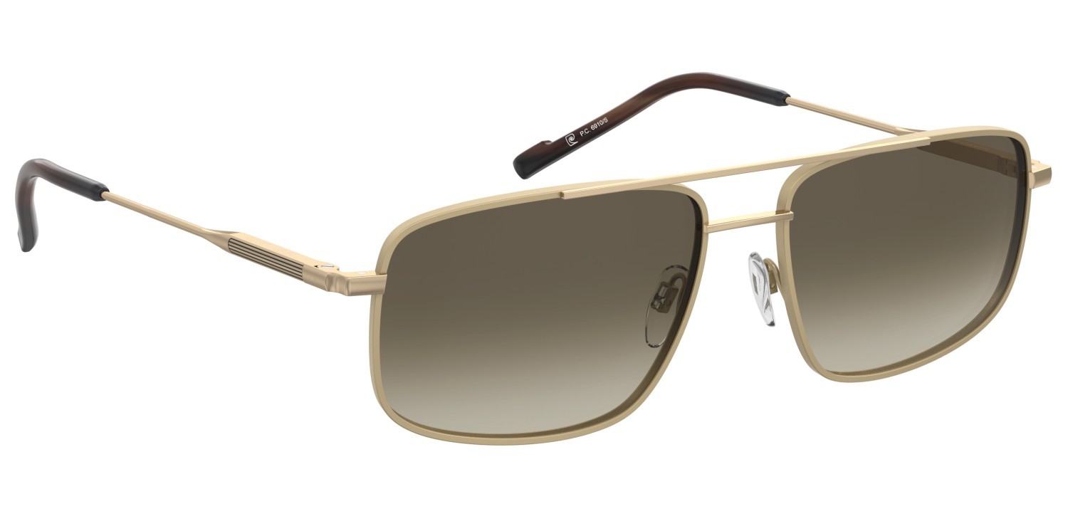 Sunglasses Pierre Cardin P.c. 6910/S 207703 AOZ HA color matte gold shape navigator lenses brown shaded
