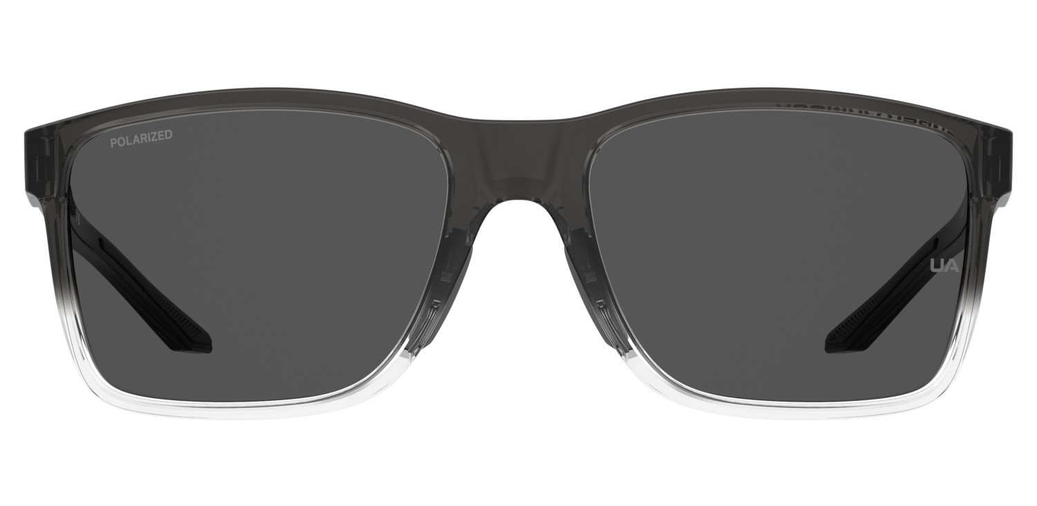 Sunglasses Under Armour Ua Hustle Xl 207704 FS2 M9 color grey shaded crystal shape rectangle lenses grey polarized