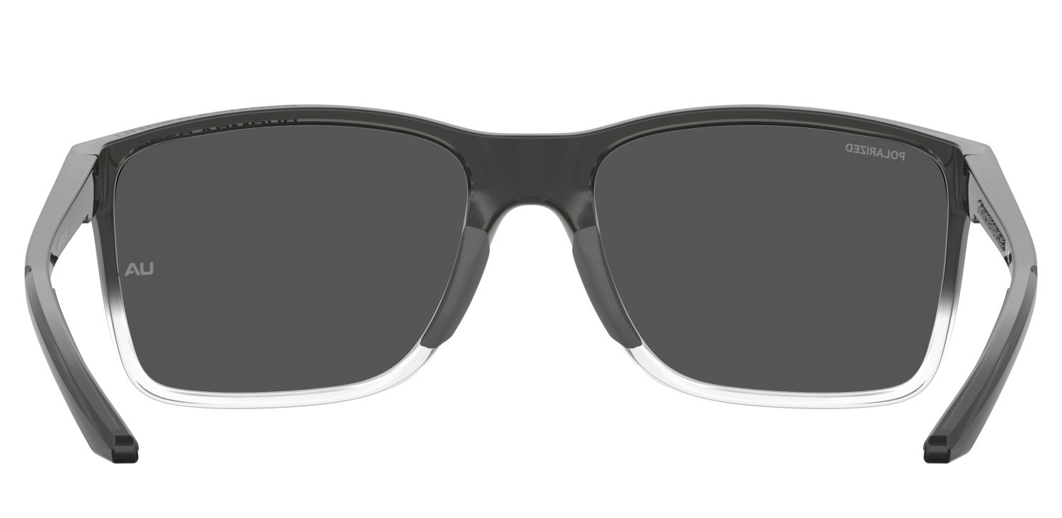 Sunglasses Under Armour Ua Hustle Xl 207704 FS2 M9 color grey shaded crystal shape rectangle lenses grey polarized