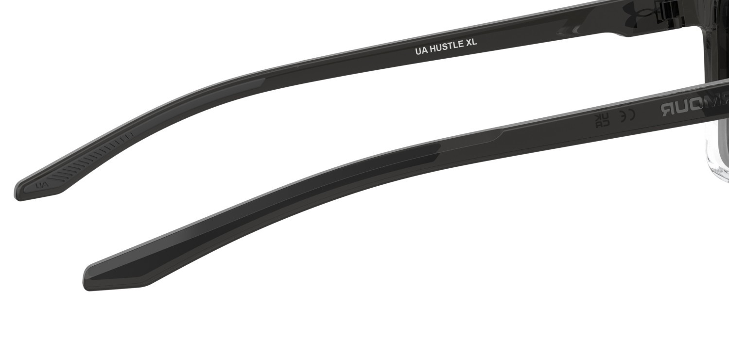 Sunglasses Under Armour Ua Hustle Xl 207704 FS2 M9 color grey shaded crystal shape rectangle lenses grey polarized
