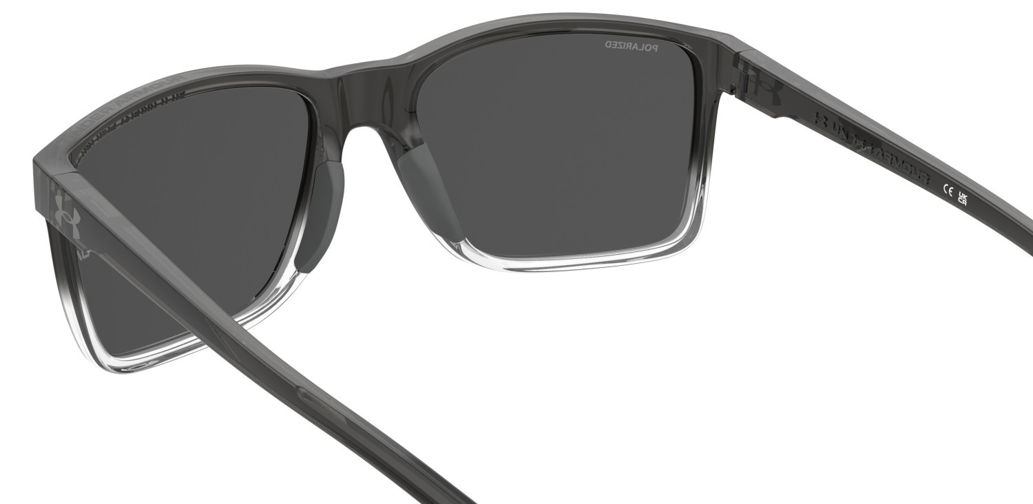 Sunglasses Under Armour Ua Hustle Xl 207704 FS2 M9 color grey shaded crystal shape rectangle lenses grey polarized