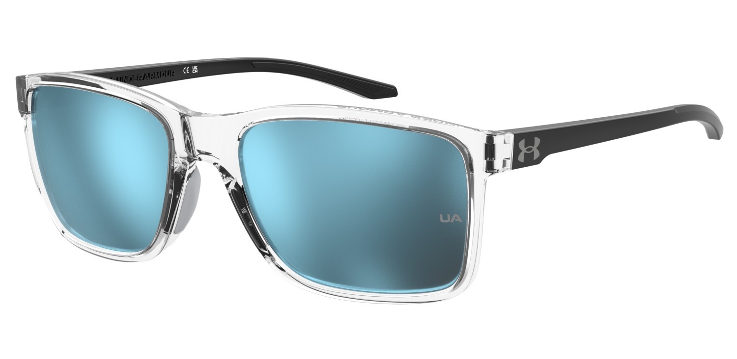 Sunglasses Under Armour Ua Hustle Xl 207704 MNG Z0 color crystal black shape rectangle lenses blue multilayer
