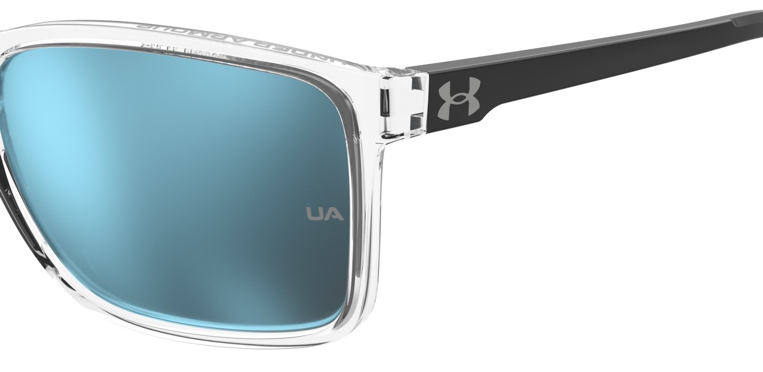 Sunglasses Under Armour Ua Hustle Xl 207704 MNG Z0 color crystal black shape rectangle lenses blue multilayer