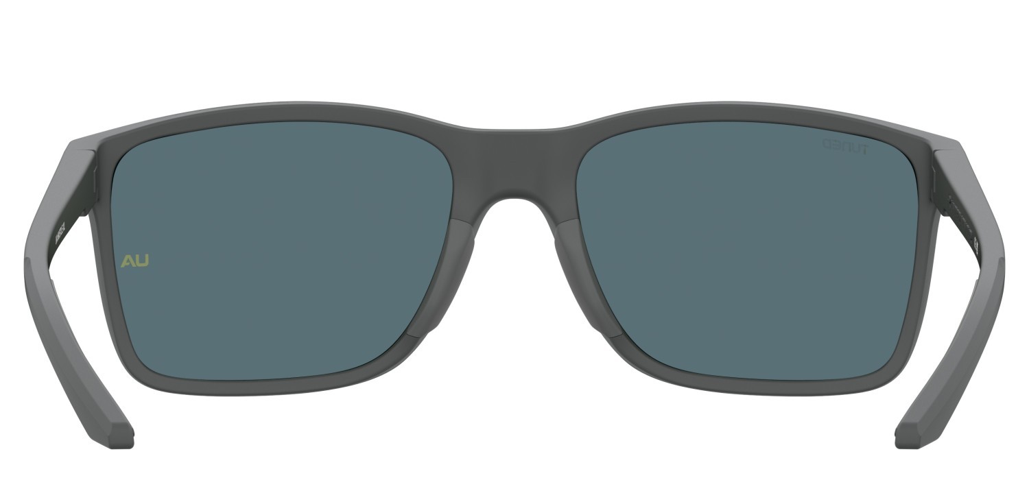Sunglasses Under Armour Ua Hustle Xl 207704 RIW V8 color matte grey shape rectangle lenses green multilayer oleophobic