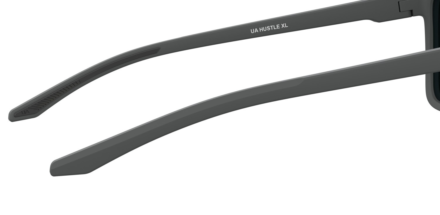 Sunglasses Under Armour Ua Hustle Xl 207704 RIW V8 color matte grey shape rectangle lenses green multilayer oleophobic