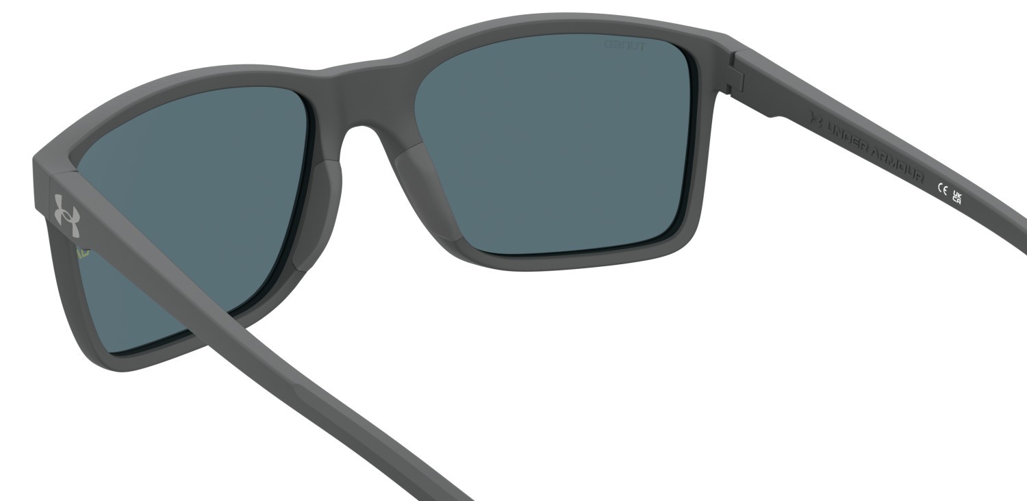 Sunglasses Under Armour Ua Hustle Xl 207704 RIW V8 color matte grey shape rectangle lenses green multilayer oleophobic
