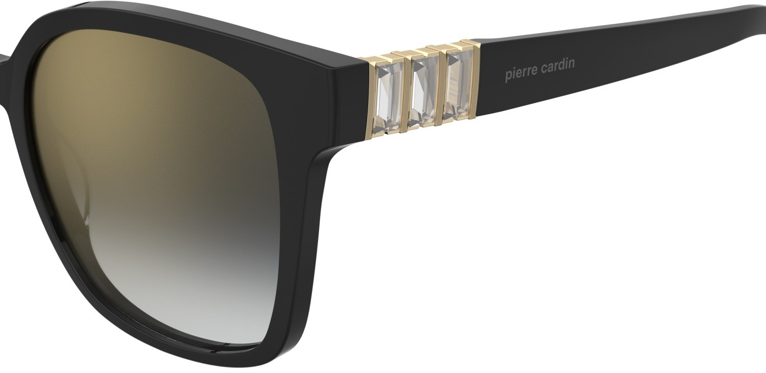 Sunglasses Pierre Cardin P.c. 8537/S 207706 807 FQ color black shape square lenses grey shaded gold mirror