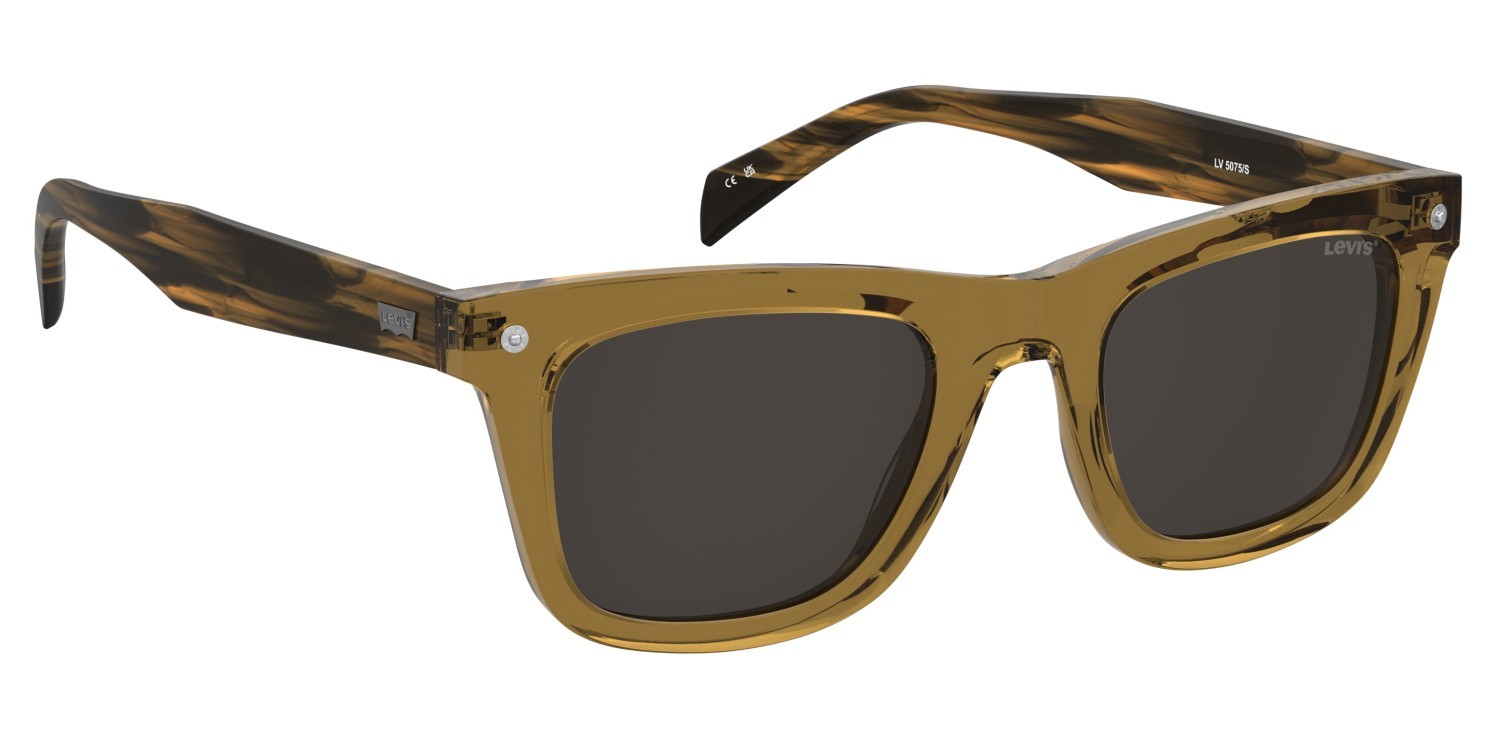 Sonnenbrillen Levi's Lv 5075/S 207710 4C3 IR farbe olive form rechteckig gläser grey