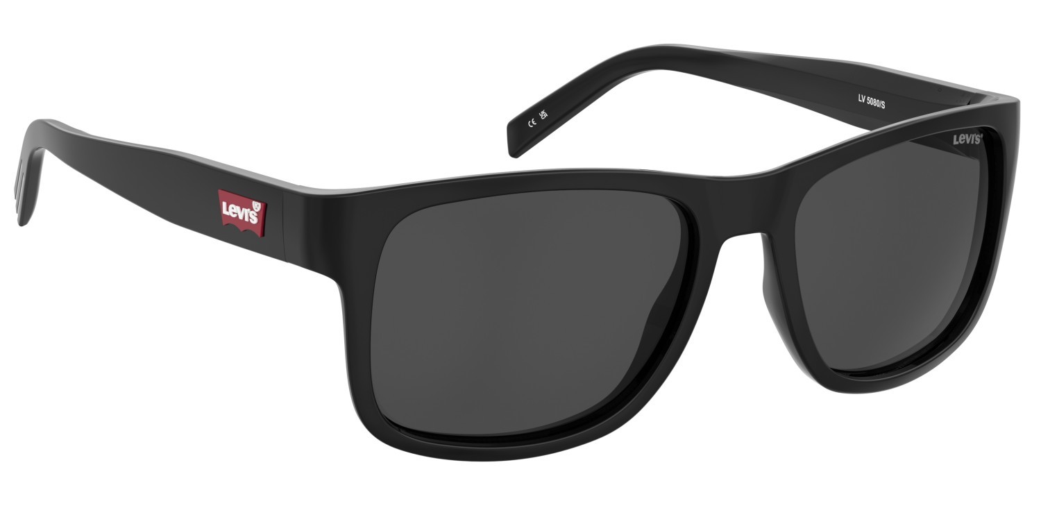 Occhiali da sole Levi's Lv 5080/S 207712 807 IR colore black forma rettangolare lenti grey