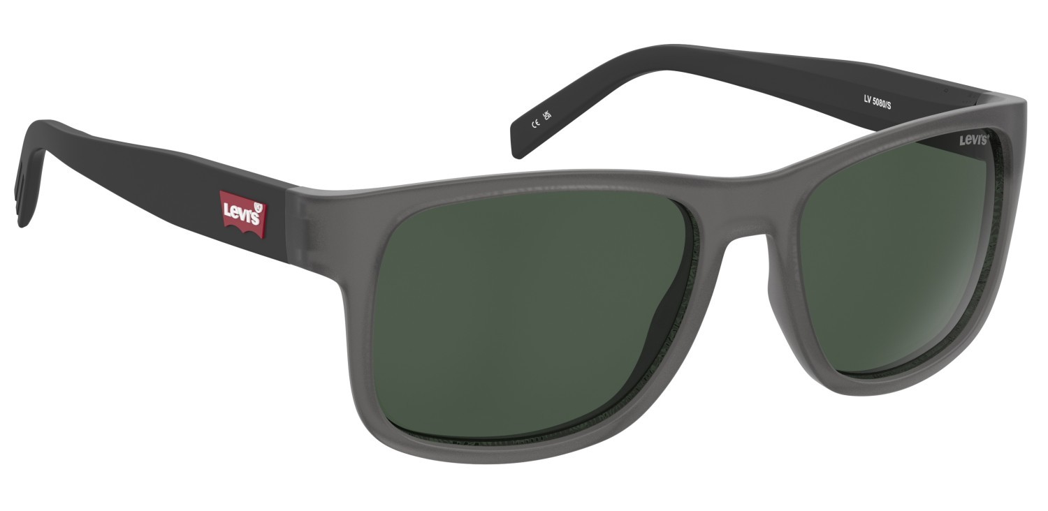 Occhiali da sole Levi's Lv 5080/S 207712 RIW QT colore matte grey forma rettangolare lenti green