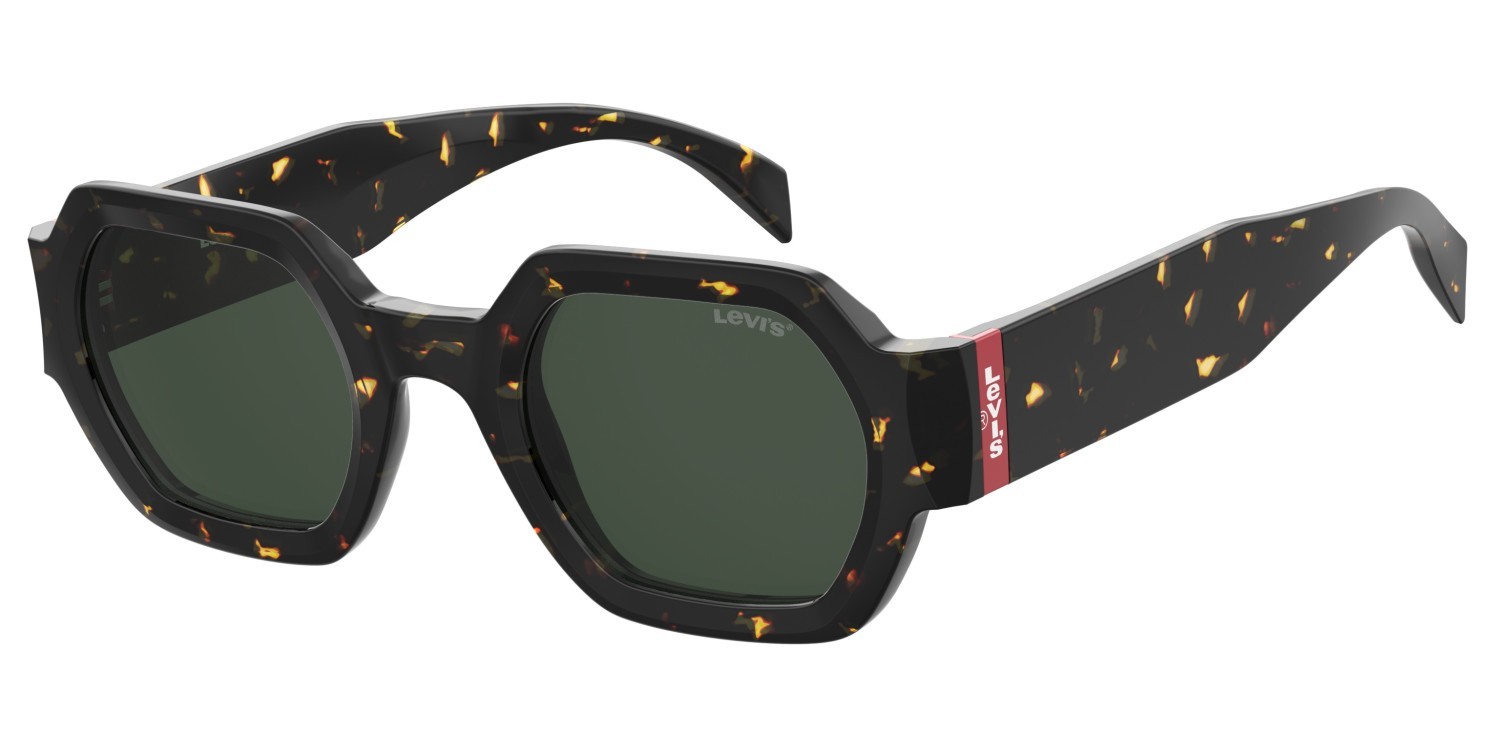 Sonnenbrillen Levi's Lv 1079/S 207713 086 QT farbe havana form rechteckig gläser green