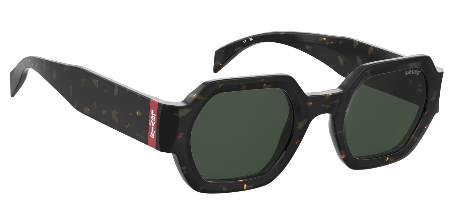 Sonnenbrillen Levi's Lv 1079/S 207713 086 QT farbe havana form rechteckig gläser green