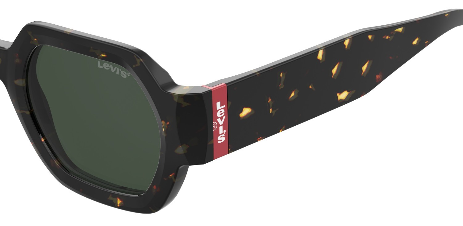 Sonnenbrillen Levi's Lv 1079/S 207713 086 QT farbe havana form rechteckig gläser green