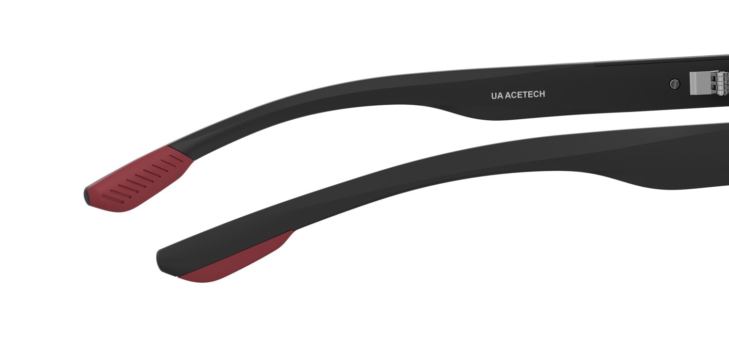 Sunglasses Under Armour Ua Acetech 207714 BLX MI color matte black red shape rectangle lenses grey infrared