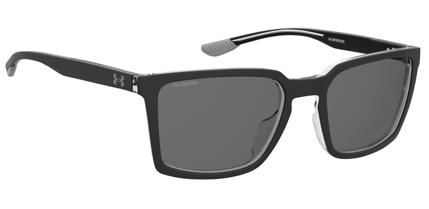 Sunglasses Under Armour Ua Sportate 207715 7C5 M9 color black crystal shape rectangle lenses grey polarized