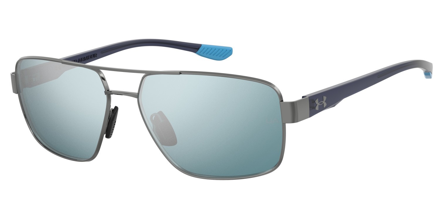 Occhiali da sole Under Armour Ua Takeoff/G 207716 5UV 61 colore dark ruthenium blue forma rettangolare lenti blue flash