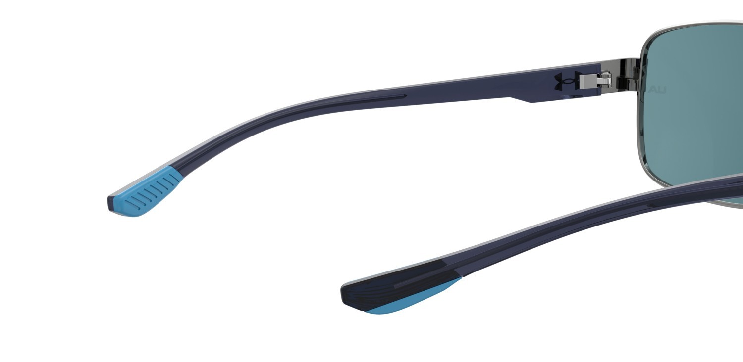 Occhiali da sole Under Armour Ua Takeoff/G 207716 5UV 61 colore dark ruthenium blue forma rettangolare lenti blue flash
