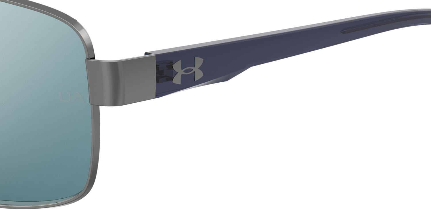 Occhiali da sole Under Armour Ua Takeoff/G 207716 5UV 61 colore dark ruthenium blue forma rettangolare lenti blue flash
