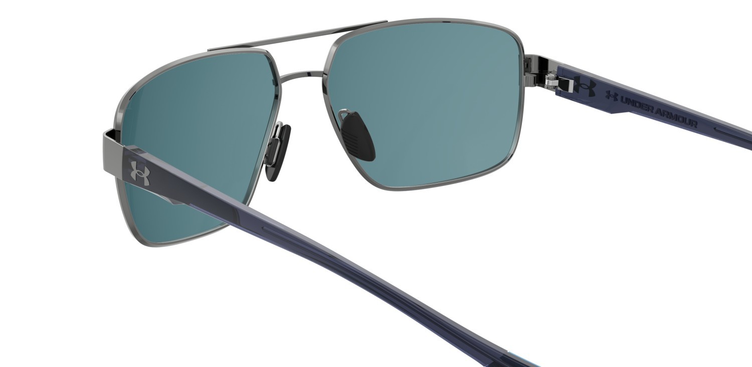 Occhiali da sole Under Armour Ua Takeoff/G 207716 5UV 61 colore dark ruthenium blue forma rettangolare lenti blue flash