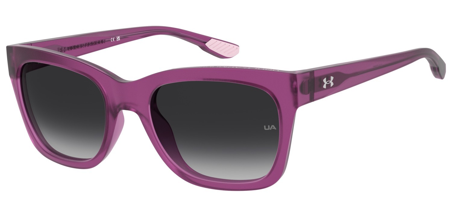 Sonnenbrillen Under Armour Ua Dime 207717 A30 9O farbe violet pink form cat-eye gläser dark grey shaded