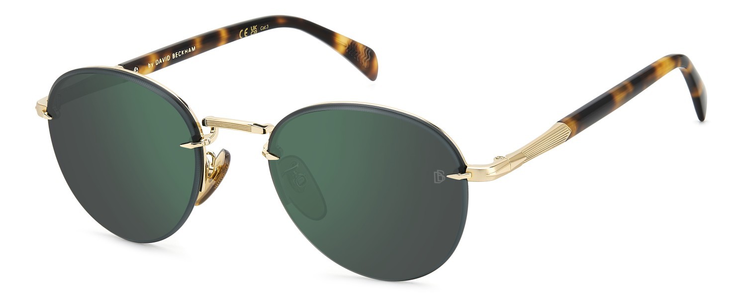 Sunglasses David Beckham Db 1173/S 207745 06J MT color gold havana shape pantos lenses green mirror