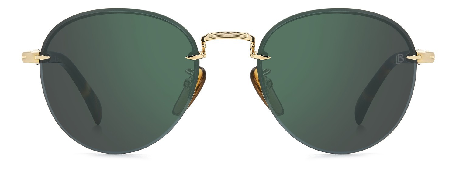 Sunglasses David Beckham Db 1173/S 207745 06J MT color gold havana shape pantos lenses green mirror