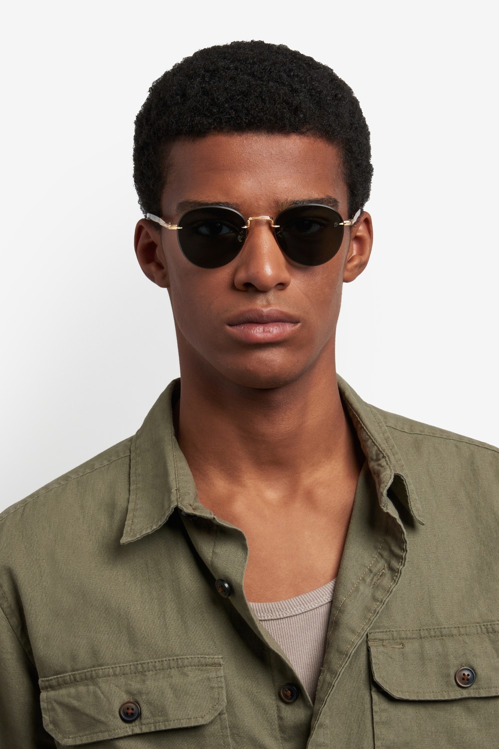 Sunglasses David Beckham Db 1173/S 207745 06J MT color gold havana shape pantos lenses green mirror