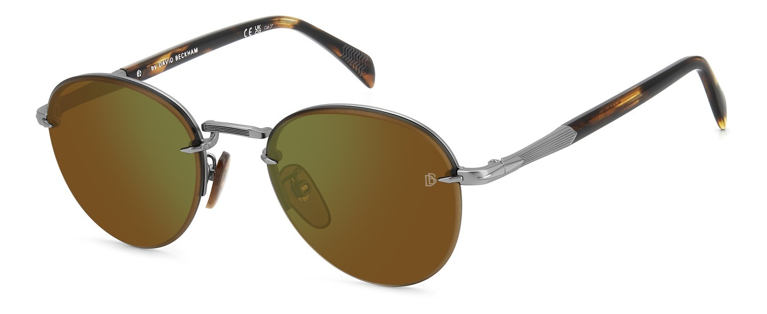 Sonnenbrillen David Beckham Db 1173/S 207745 50L MT farbe matte ruthenium havana form pantos gläser green mirror