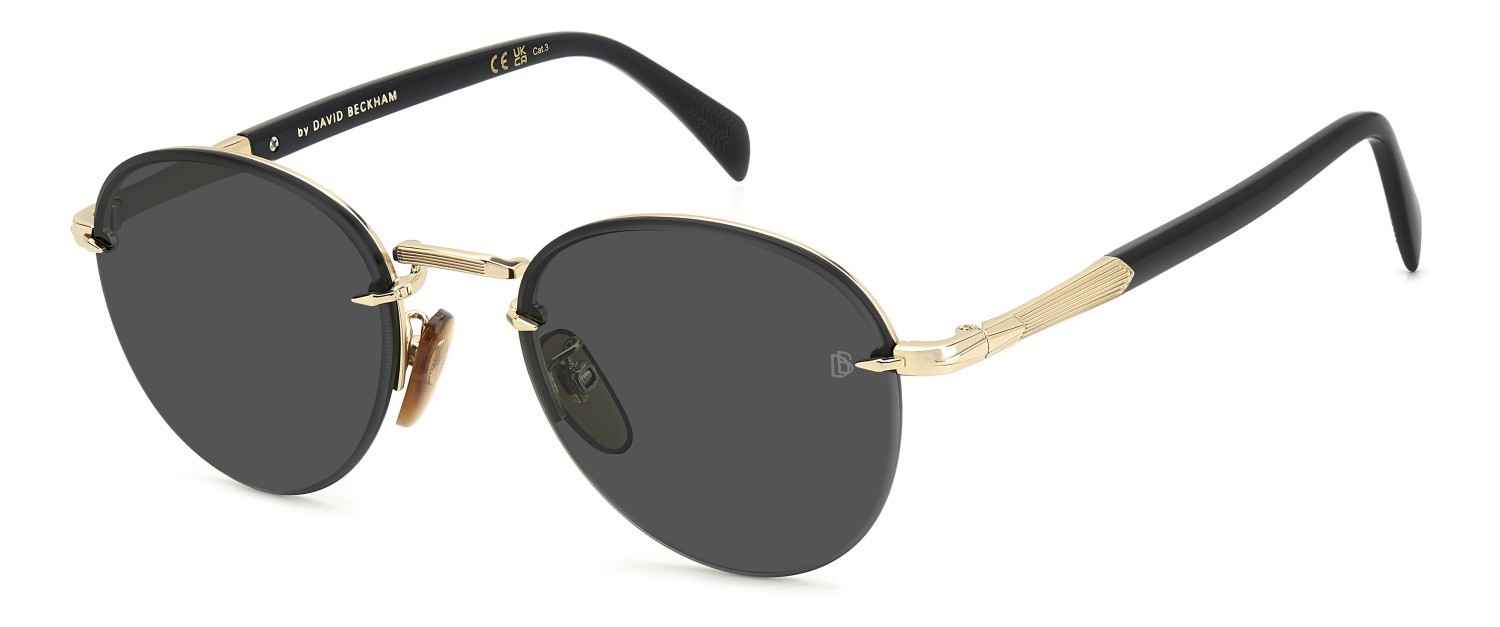 Sunglasses David Beckham Db 1173/S 207745 RHL 1V color gold black_ shape pantos lenses blue shaded gold mirror
