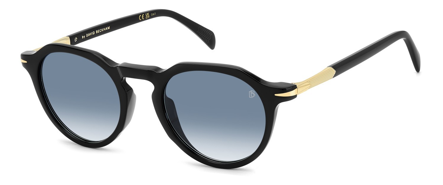 Sunglasses David Beckham Db 1171/S 207746 2M2 08 color black gold shape pantos lenses dk blue shaded