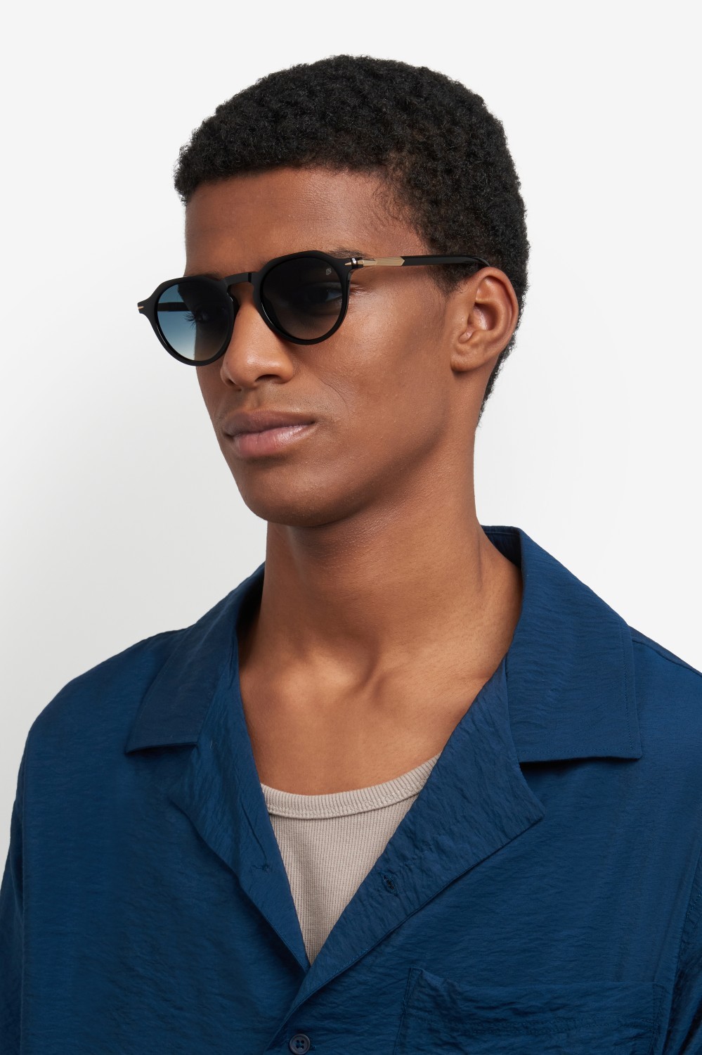 Sunglasses David Beckham Db 1171/S 207746 2M2 08 color black gold shape pantos lenses dk blue shaded