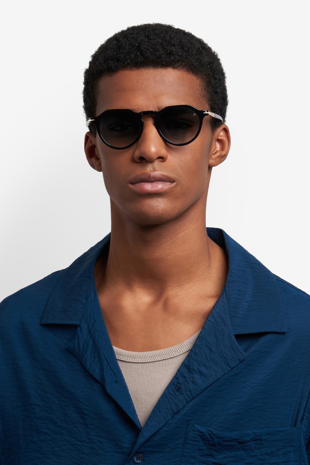 Sunglasses David Beckham Db 1171/S 207746 2M2 08 color black gold shape pantos lenses dk blue shaded