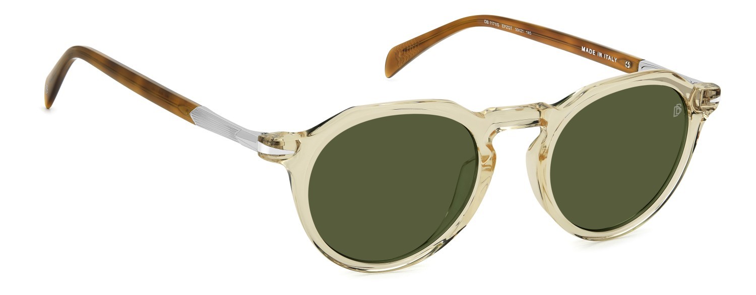 Sunglasses David Beckham Db 1171/S 207746 EPZ QT color yellow havana shape pantos lenses green