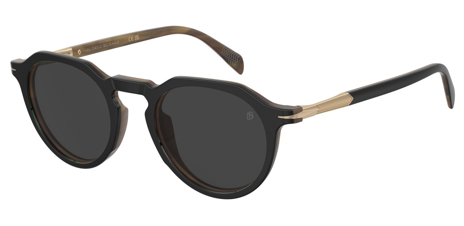 Sunglasses David Beckham Db 1171/S 207746 PPO 2K color striped black beige shape pantos lenses grey antireflex