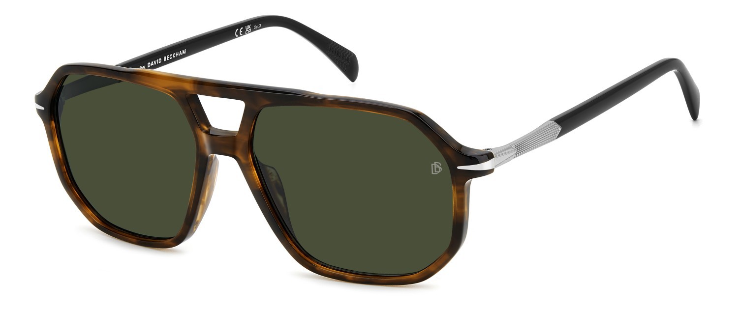 Sunglasses David Beckham Db 1172/S 207747 6C5 QT color brown horn ruthenium shape navigator lenses green