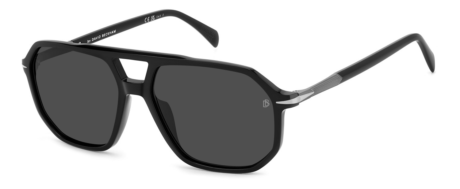 Sunglasses David Beckham Db 1172/S 207747 ANS M9 color black dark ruthenium shape navigator lenses grey polarized