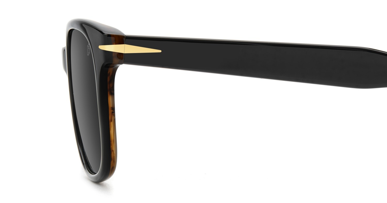 Sunglasses David Beckham Db 1177/S 207748 05K 2K color black striped brown shape rectangle lenses grey antireflex