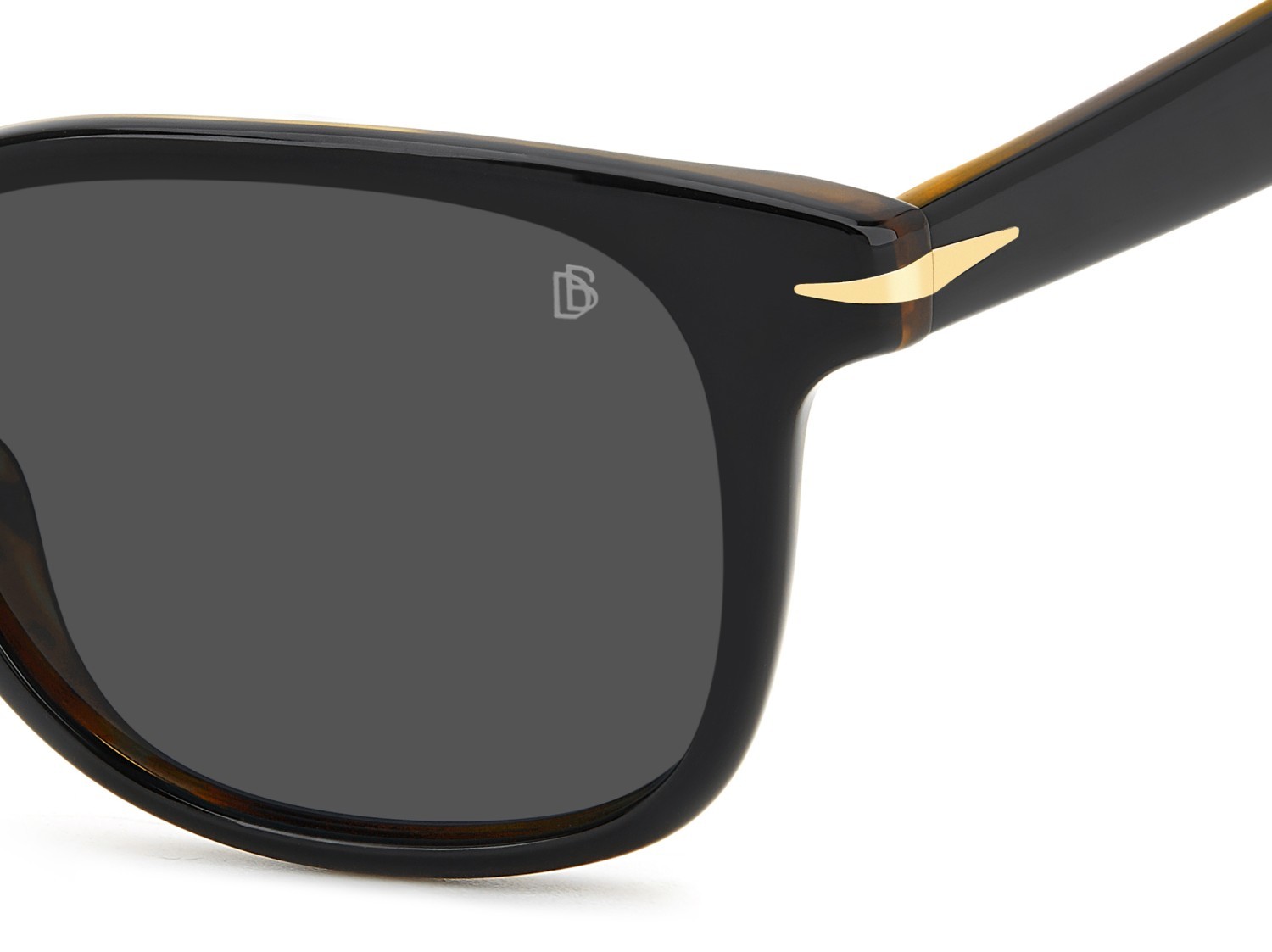 Sunglasses David Beckham Db 1177/S 207748 05K 2K color black striped brown shape rectangle lenses grey antireflex