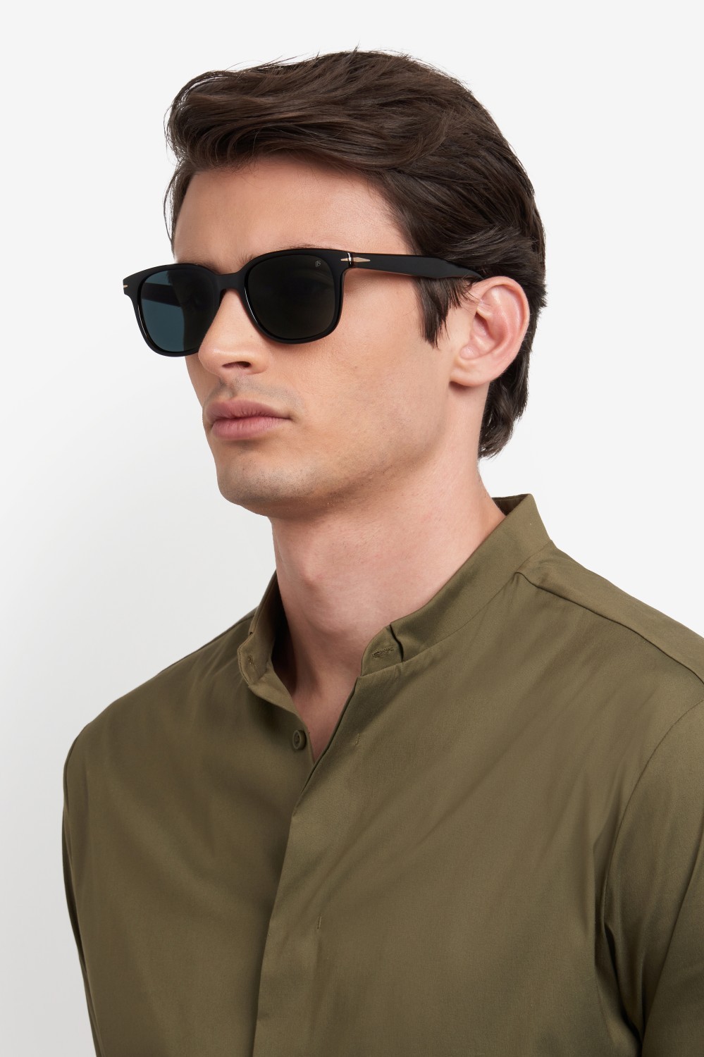 Sunglasses David Beckham Db 1177/S 207748 05K 2K color black striped brown shape rectangle lenses grey antireflex