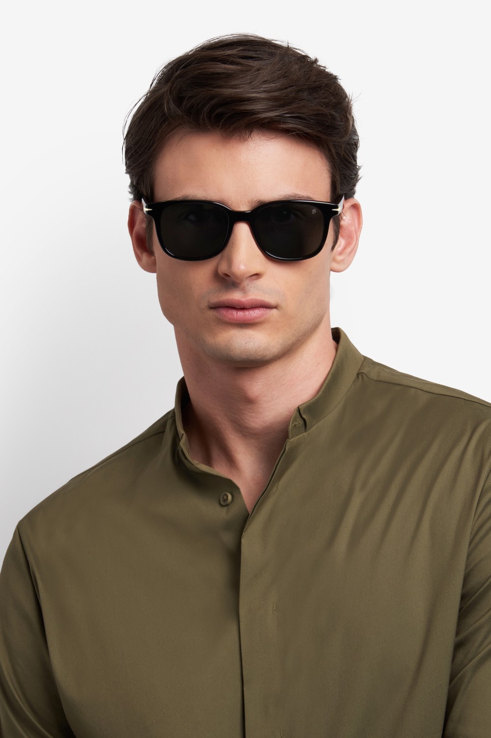 Sunglasses David Beckham Db 1177/S 207748 05K 2K color black striped brown shape rectangle lenses grey antireflex