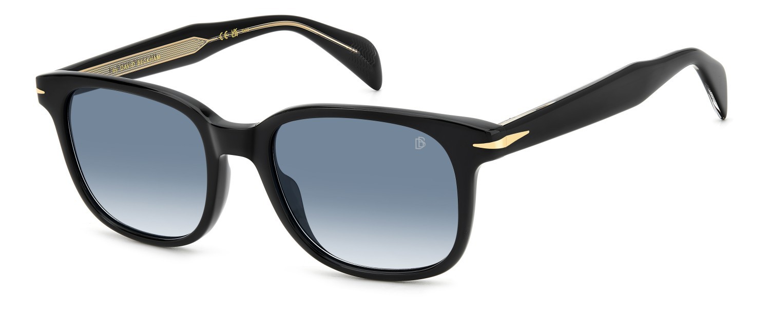 Sunglasses David Beckham Db 1177/S 207748 807 08 color black shape rectangle lenses dk blue shaded