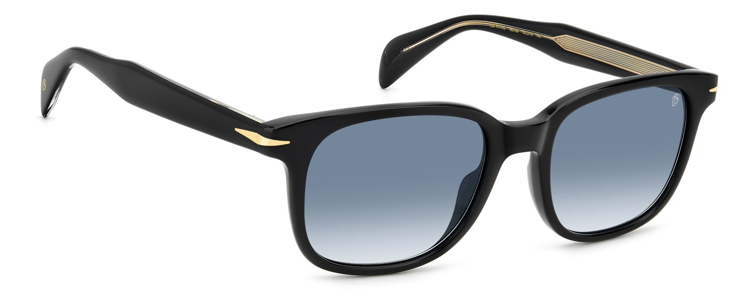 Sunglasses David Beckham Db 1177/S 207748 807 08 color black shape rectangle lenses dk blue shaded