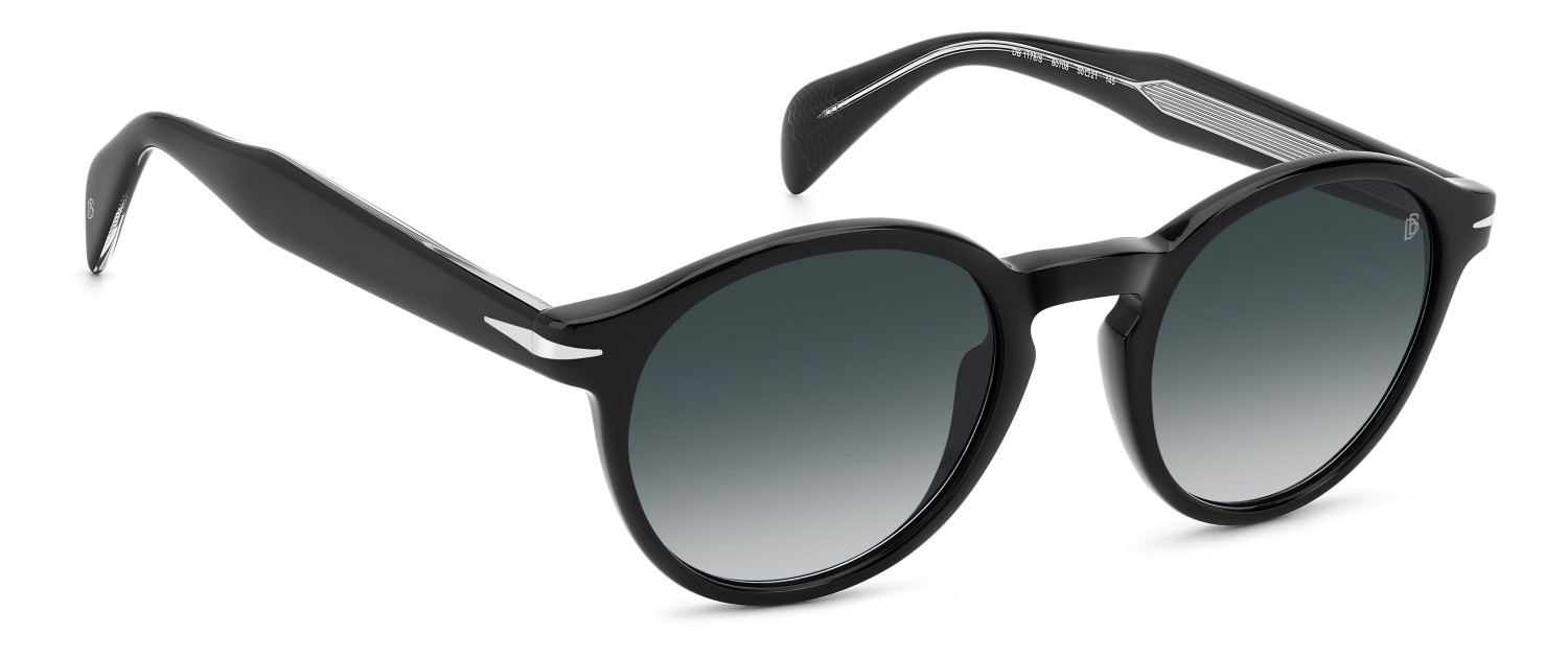 Sunglasses David Beckham Db 1178/S 207749 807 08 color black shape pantos lenses dk blue shaded