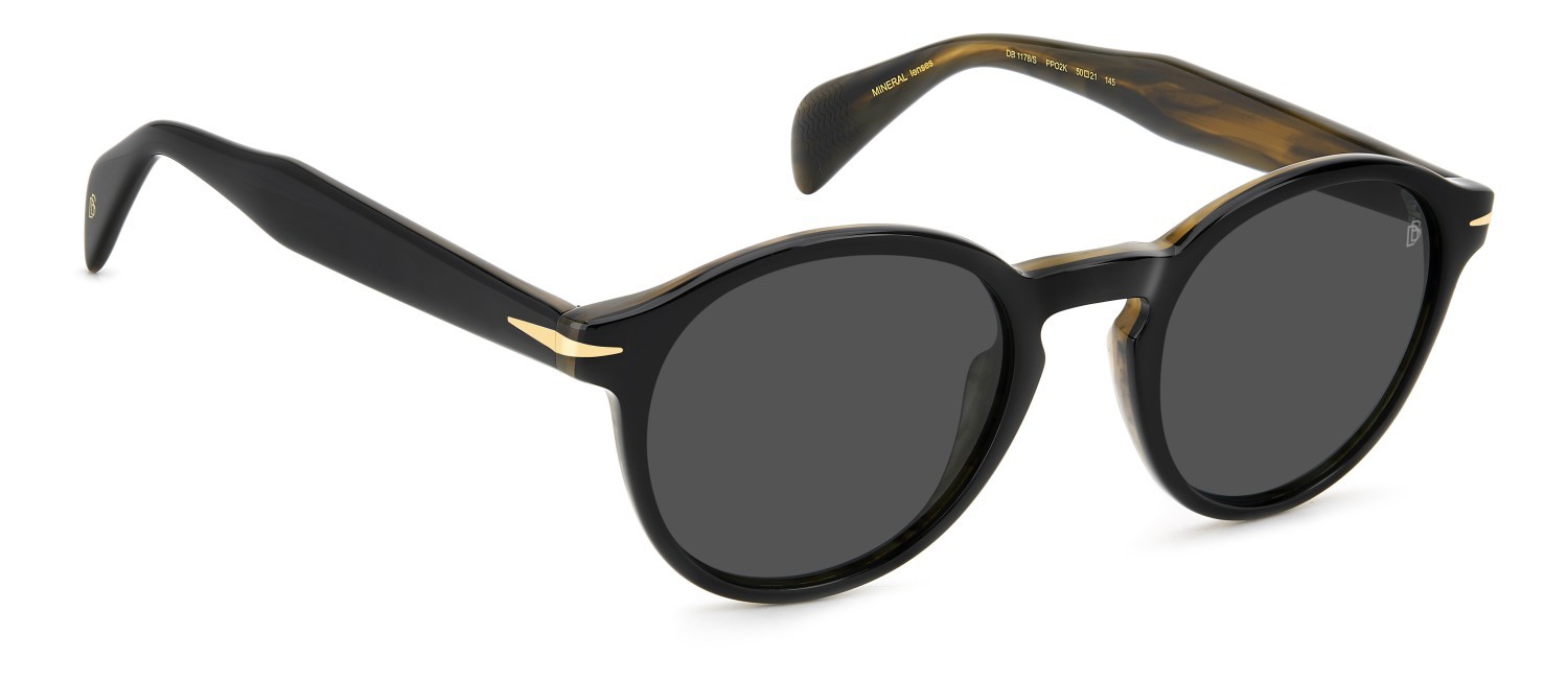 Sunglasses David Beckham Db 1178/S 207749 PPO 2K color striped black beige shape pantos lenses grey antireflex