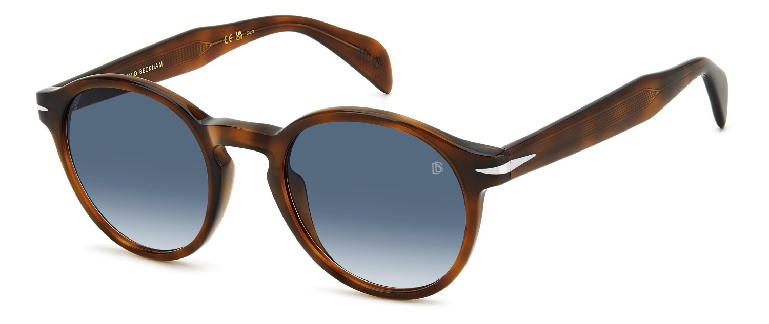 Sunglasses David Beckham Db 1178/S 207749 WR9 08 color brown havana shape pantos lenses dk blue shaded
