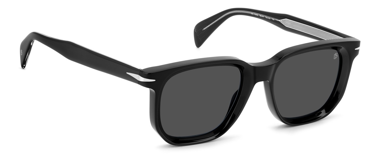 Sunglasses David Beckham Db 7133/S 207751 807 IR color black shape rectangle lenses grey