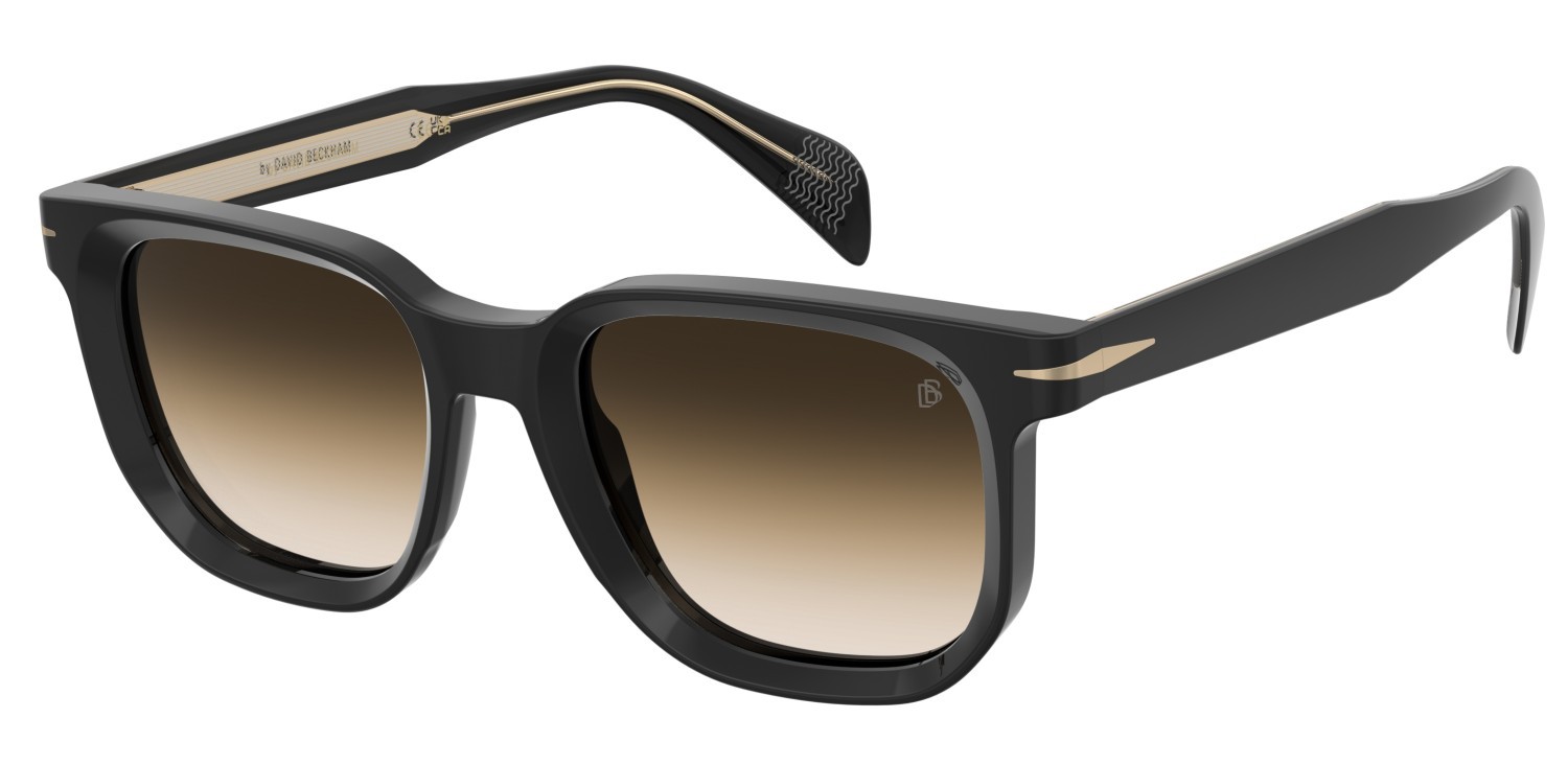 Sunglasses David Beckham Db 7133/S 207751 807 N4 color black shape rectangle lenses brown shaded brick