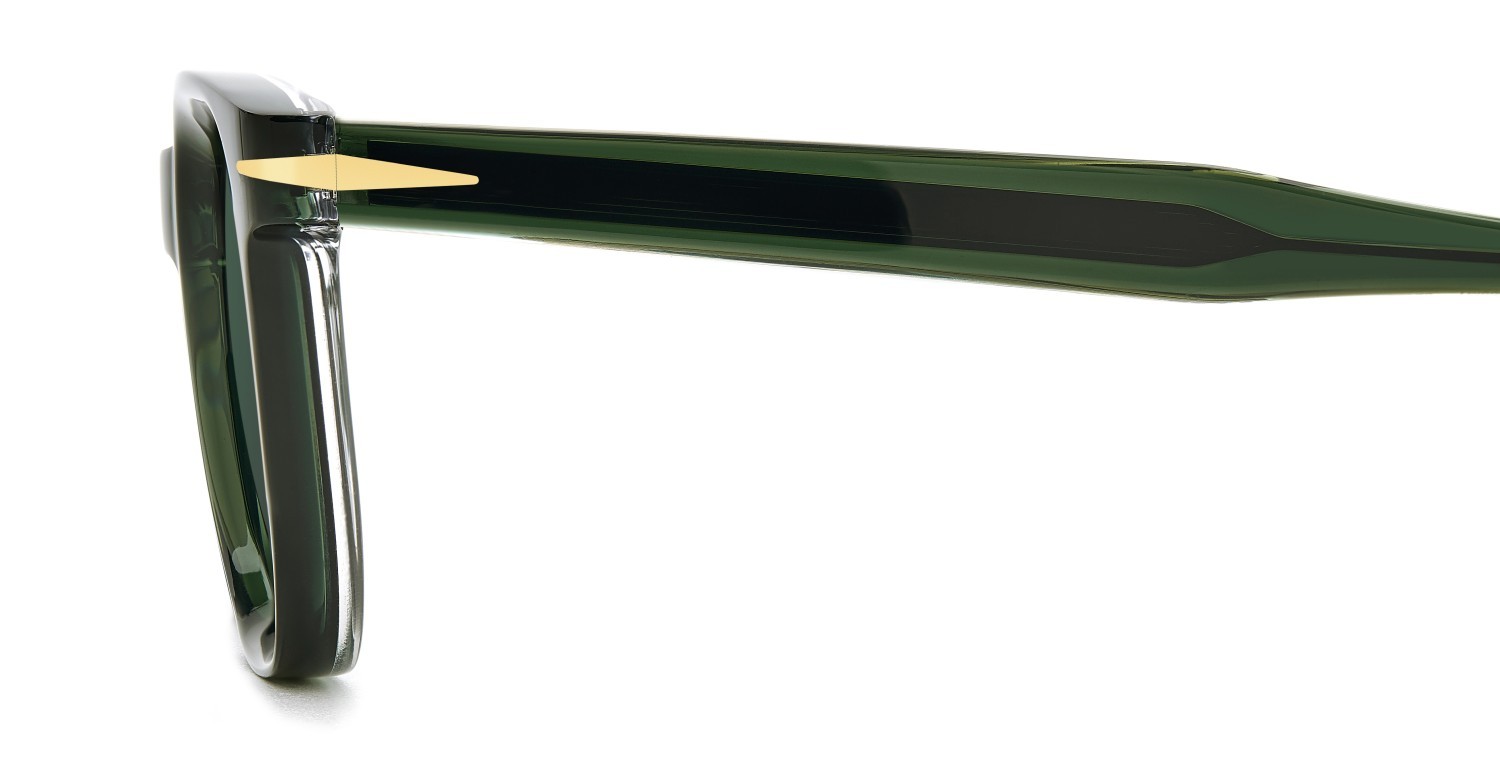 Sunglasses David Beckham Db 7133/S 207751 B59 MT color green crystal shape rectangle lenses green mirror