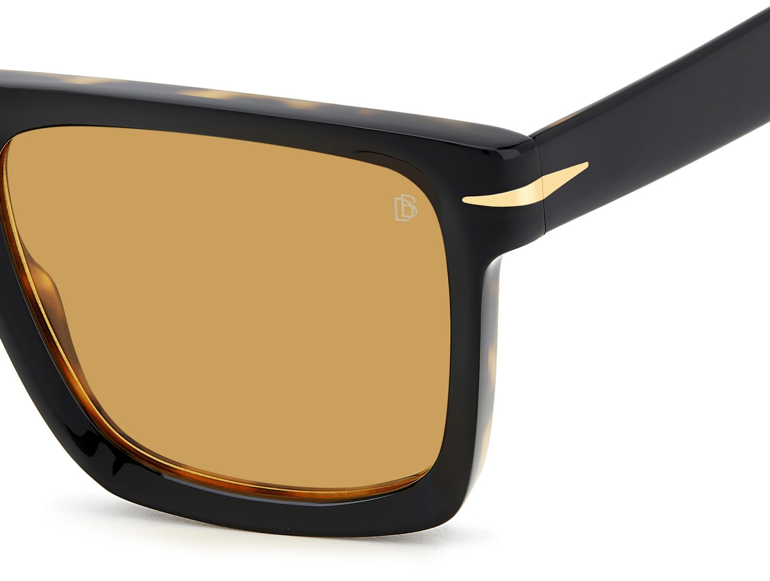Sunglasses David Beckham Db 7134/S 207753 WR7 VS color black havana shape rectangle lenses orange hight contrast