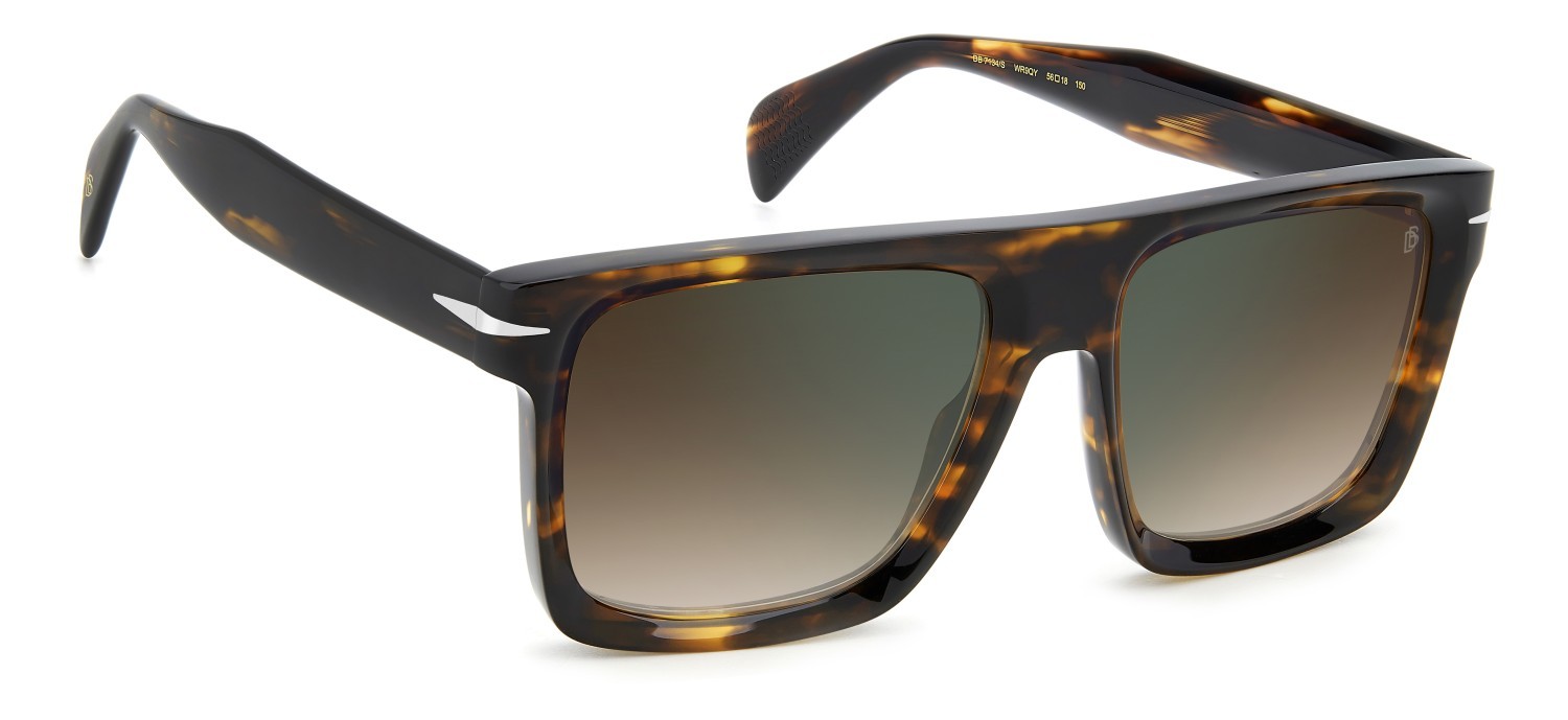 Sunglasses David Beckham Db 7134/S 207753 WR9 QY color brown havana shape rectangle lenses brown shaded green mirror